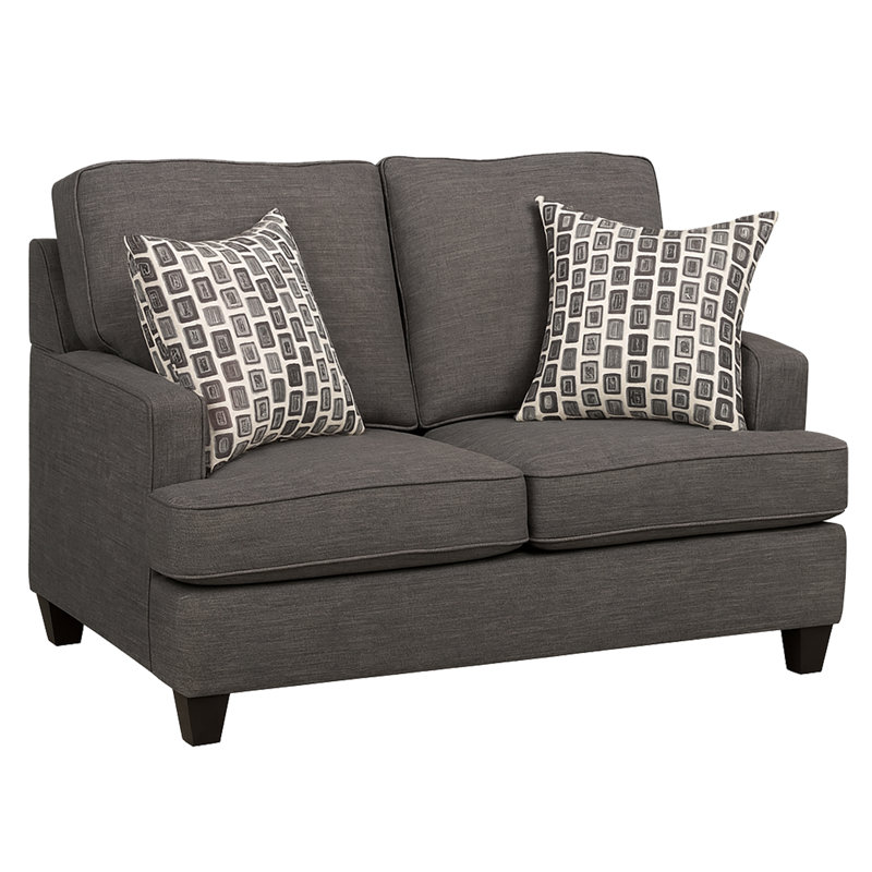 Baxter Fabric Sofa, Gray, Gray, 2, 37" H x 56" W x 35" D