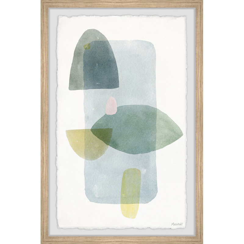 Green Shapes - Single Picture Frame Painting, 30 cm H x 20 cm W x 3.81cm D