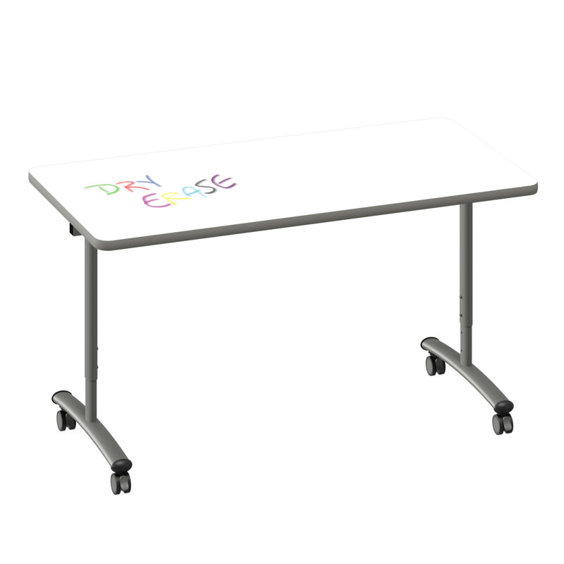 Table rabattable Premium Premium, H 38 po x L 60 po x l 30 po, Blanc / Gris