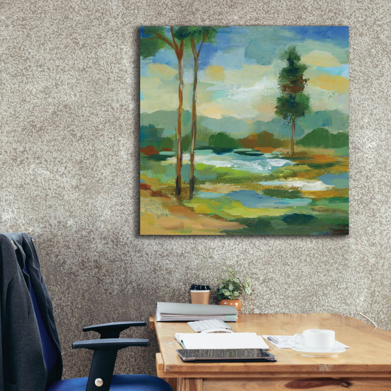 «Early Spring Landscape I» par Silvia Vassileva, art mural sur toile, H 37 po x l 37 po x P 1,5 po