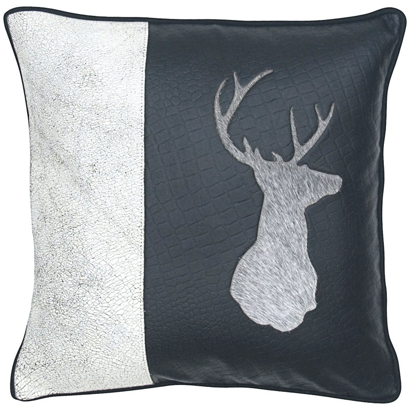 Coussin en cuir Deer Head