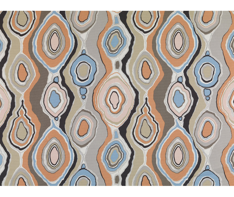Tobi Fairley Prints and Wovens La Petit Roche Fabric, Natural/Pink
