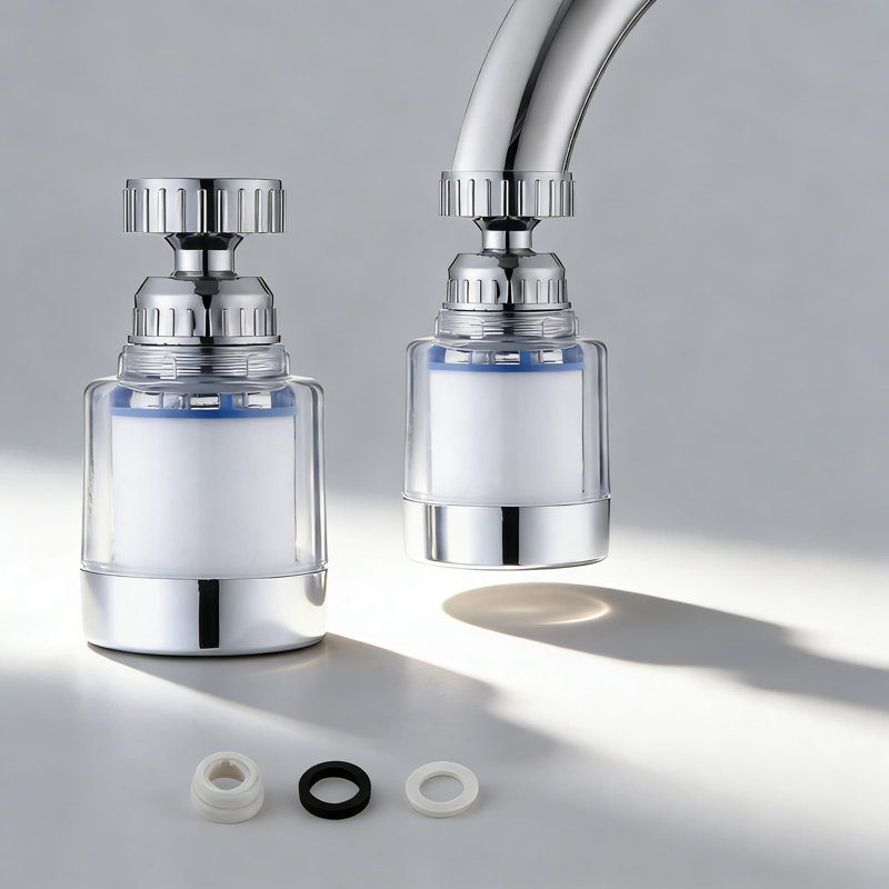 Filtre à eau rotatif à 360 degrés avec filtration avancée pour les éviers de cuisine et de salle de bain, élimine les métaux lourds, le chlore et les impuretés de l'eau dure