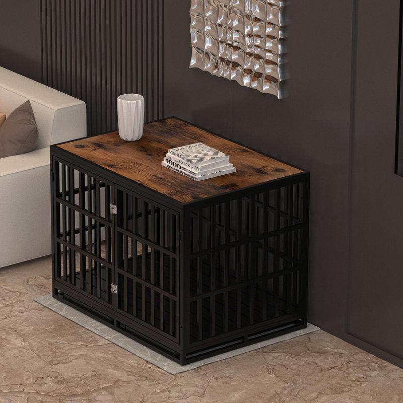 Caisse pour chien robuste - Meuble pour chien de 42 po de taille moyenne - Cage pour chien épaissie en bois