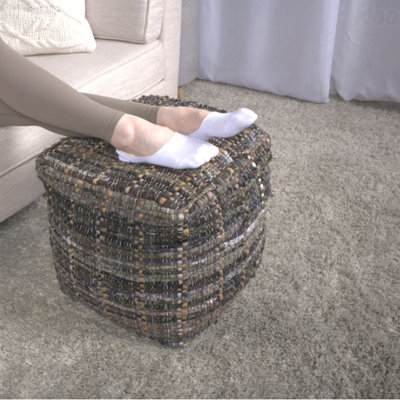 Pouf rembourré en tissu