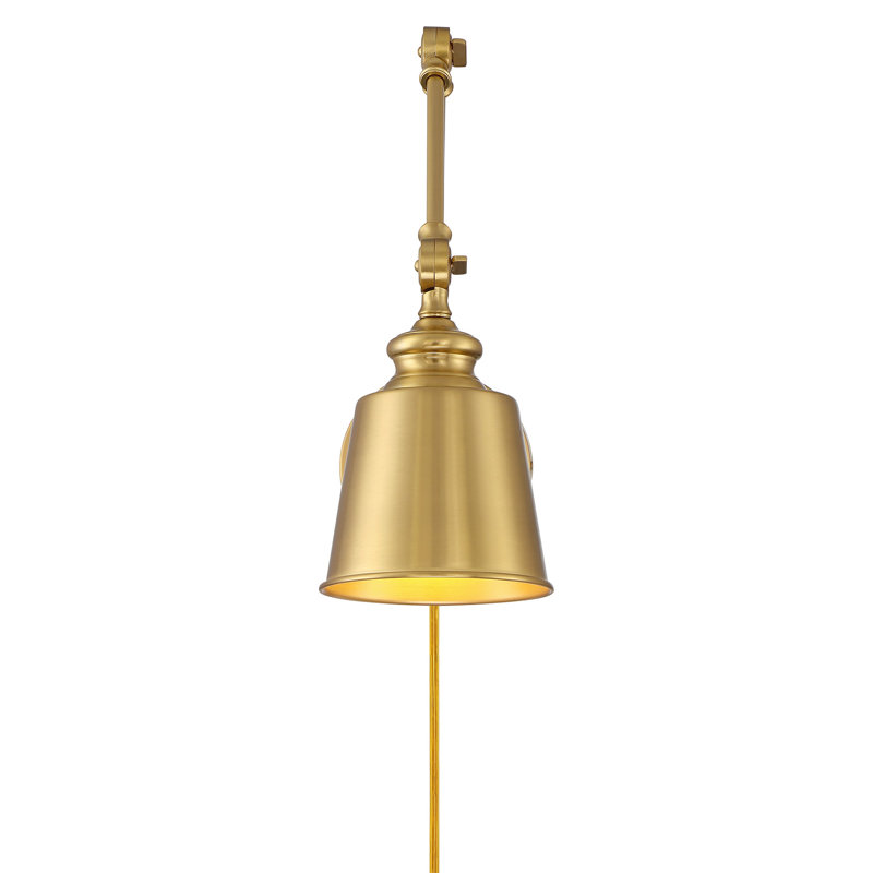 Applique murale réglable 1 lumière Meridian en laiton naturel (ensemble de 2), Laiton