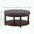 Large Round Ottoman with Wood Shelf Storage and Tufted Design-160622911