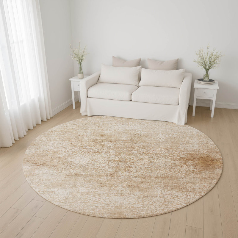 Premium Machine Washable Verlin AMF1763 Global Rug, Round 8'