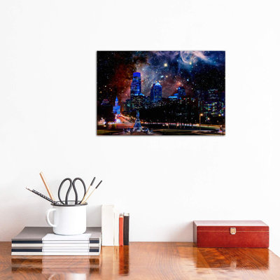 Philadelphie, Pennsylvanie, Carina Nebula Skyline - impression d'art graphique