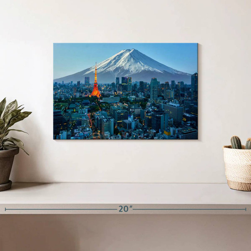 Mont Sirci, mont Fuji, paysage urbain de Tokyo, H 8 po x l 12 po