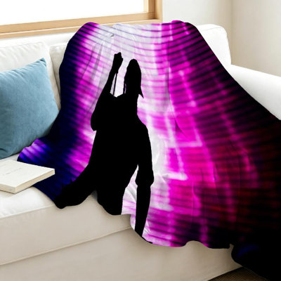 Clear Soft Flannel Fleece Throw Blanket,Artist Singing Live Single-Sided Print