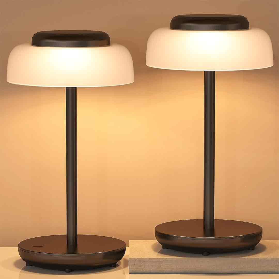 2 Pack Gold Rechargeable Table Lamps - Cordless LED Desk Lamps With 5200mAh Battery