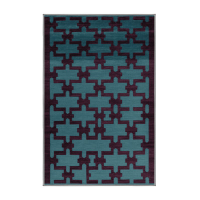 Machine Washable Trellis Brown Area Rug