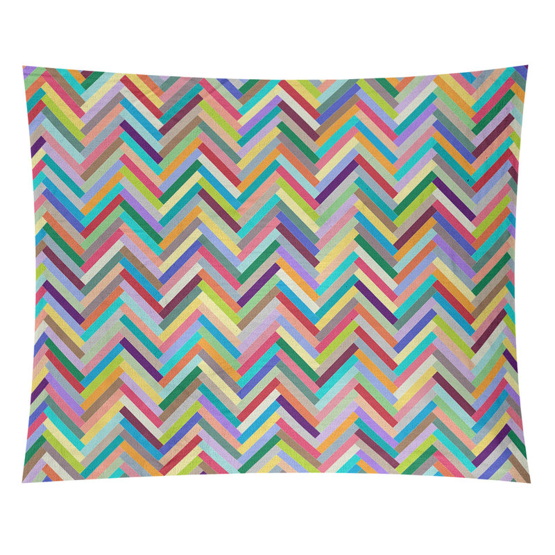Tapisserie murale chevrons, Arc-en-ciel, H 68 po x l 80 po