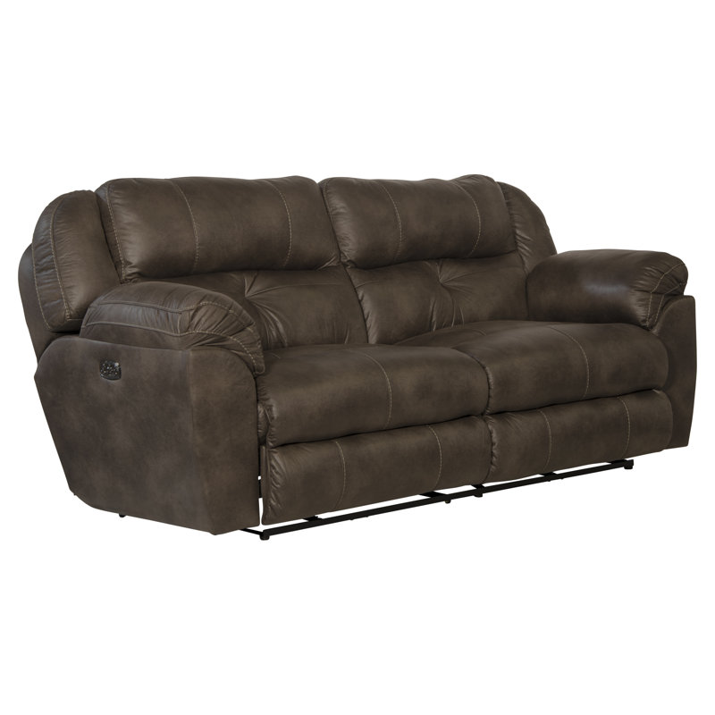 Chavers 90" Pillow Top Arm Reclining Sofa, Brown, Yes