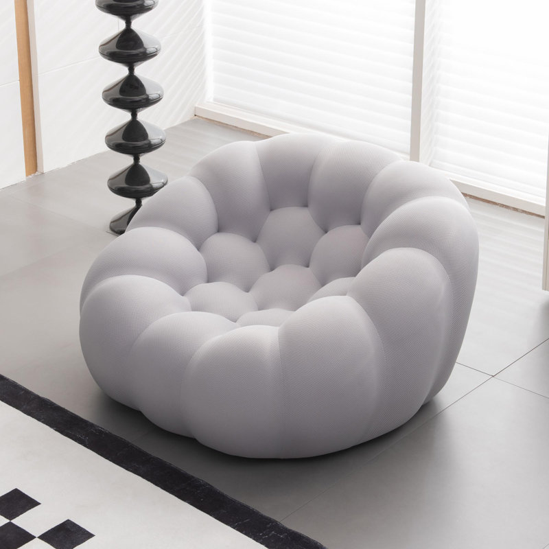 Fauteuil d'appoint rembourré l 46,9 po Harbir, Tissu gris