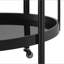 Chariot-bar ovale noir avec 2 tablettes en verre trempé noir