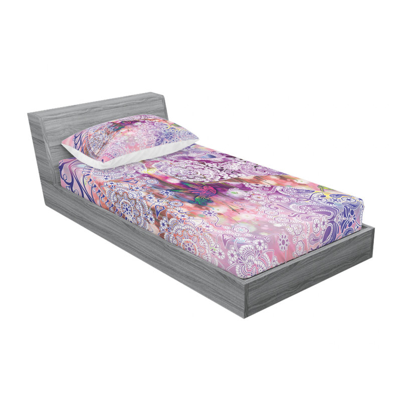 Microfiber Paisley Sheet Set, Twin Sheet Set with Fitted Sheet