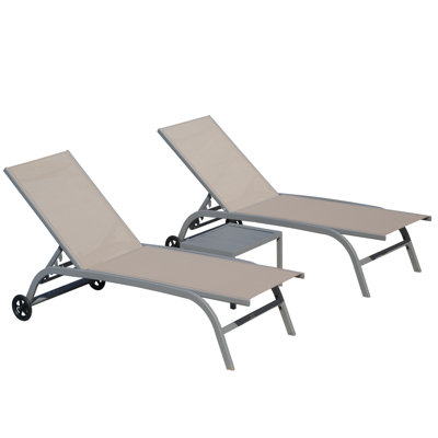 Chaises longues de patio kaki - 5 positions réglables, rouille, roues pour piscine, chaise d'extérieur kaki. Positions. Matériau. Respirant. Facile à déplacer. Style contemporain