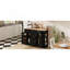 Buffet avec rangement, console de cuisine avec 5 tiroirs, 2 armoires, tablettes réglables, buffet pour la salle à manger, le salon et le vestibule (noir)