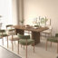 Table de salle à manger moderne pour 6 à 10 personnes, table de cuisine en bois avec double piédestal robuste, table de salle à manger en bois pour la salle à manger