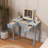 Sleek Vanity Table with LED Lights, Flip-Top Mirror and 2 Drawers, Jewelry Storage for Women Dressing-1577828697