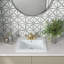 Lavabo de salle de bain rectangulaire encastré en porcelaine blanche 21 po x 18 po
