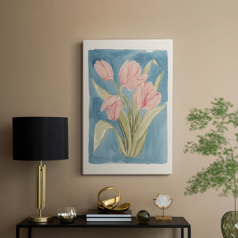 Tulipe, croquis à l'aquarelle I - galerie Cavas sur mesure, H 36 po x l 24 po