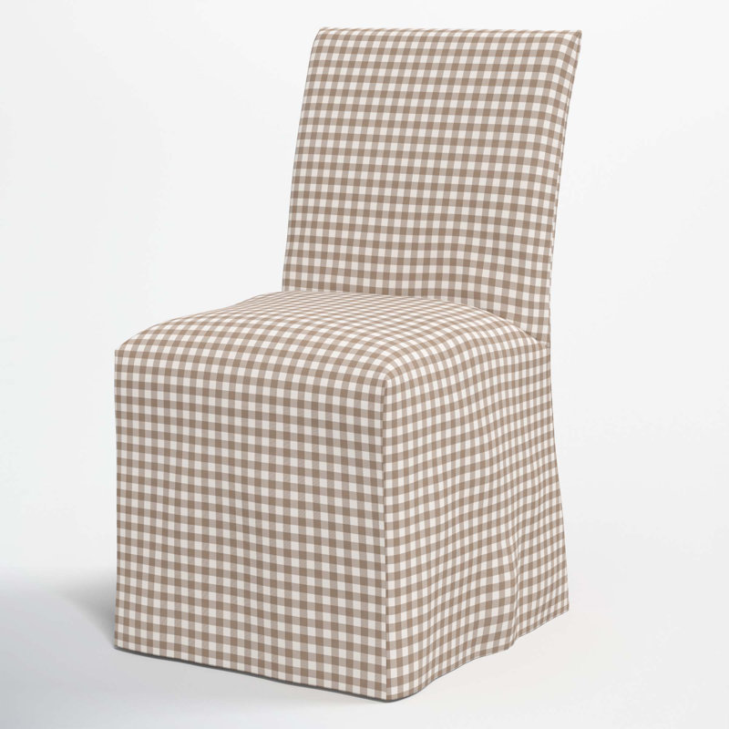 Chaise parsons Ivka, Brun clair guingan classique Oga