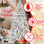 Arbre de Noël floqué de 7 pi préinstallé avec 500 lumières colorées UL, 45 pins naturels, 1124 pointes enneigées, des branches à charnières à installation rapide et des branches de neige stables sur pied en métal pour un rembourrage sans effort,