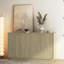Buffet en bois moderne avec rangement, grand buffet cannelé avec tablettes réglables, crédence, console d'appoint-1378386551