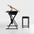 Yumisani Drawing Table with Stool Table Top Adjustable Angle with 2 Drawers Drawing Square Table-973831557