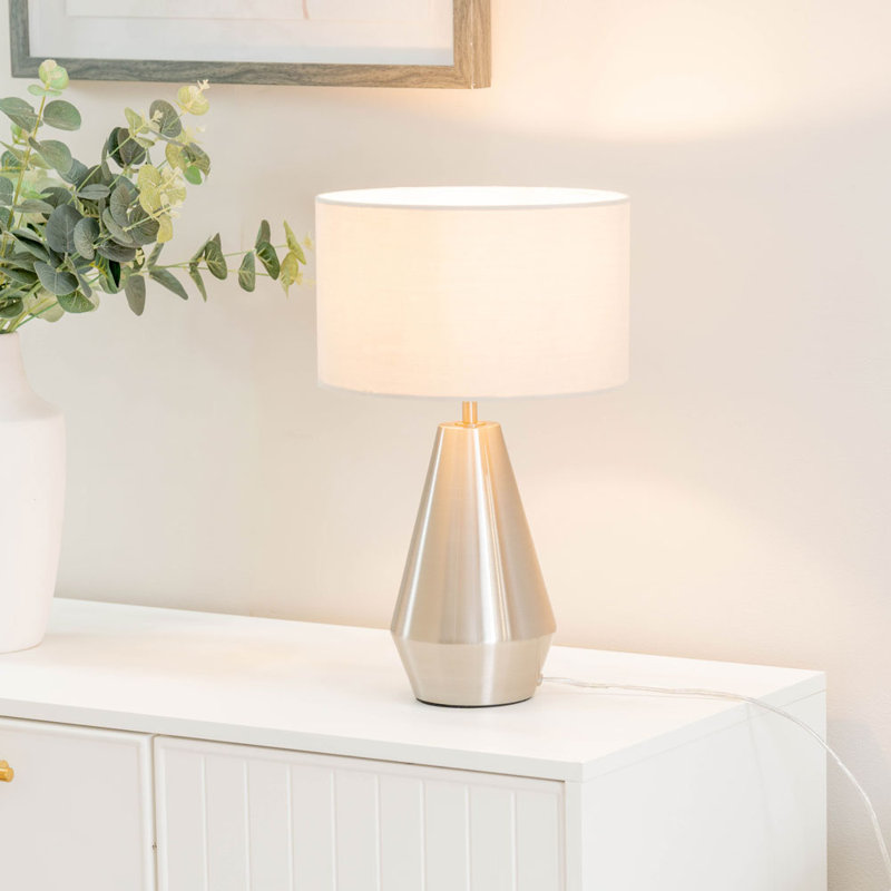 Metal Table Lamp, Natural, Silver