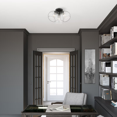 Gamby Glass Semi Flush Mount