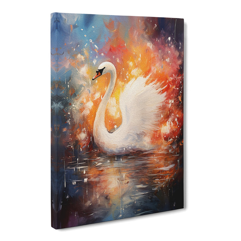 Swan Expressionism - Wrapped Canvas, 50cm H x 35cm W x 3cm D