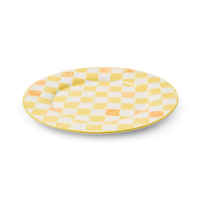 Buttercup Check Round Platter