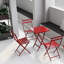 Ensemble bistro 3 pièces, table carrée pliable et chaises