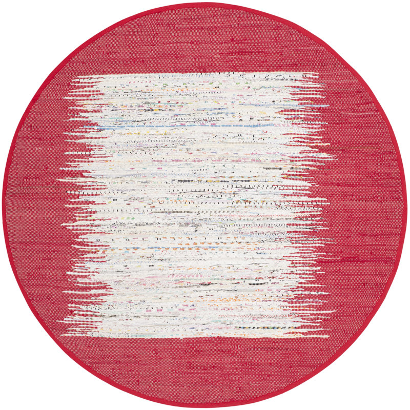 Pascual Hand Woven Cotton Abstract Rug, Round 4'