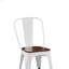 Chaises de salle à manger en métal noir ultrabrillant avec siège en bois noyer empilable d'une hauteur de 18 pouces, intérieur extérieur, surface légère facile à nettoyer, assemblage facile, conception moderne durable-2075991861