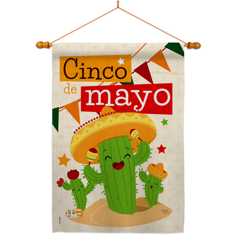 Ensemble de drapeaux H 40 po x l 28 po cactus Fiesta Cinco de Mayo