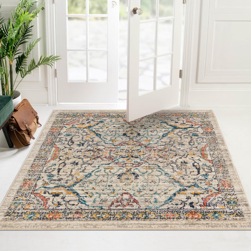 Alkire Floral Indoor Rug, Square 7'10"