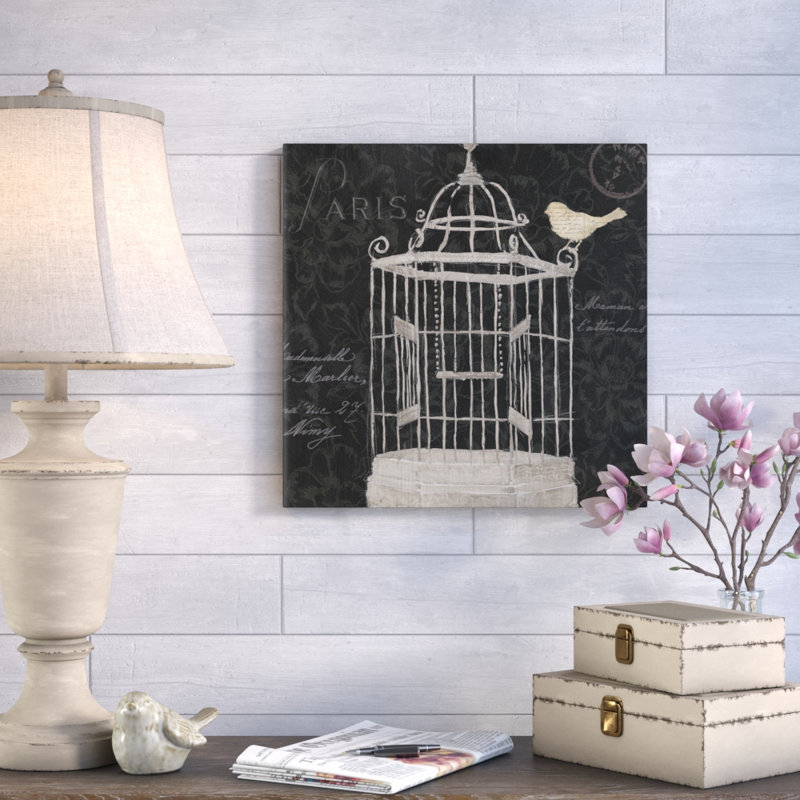 «Via Paris», impression sur toile tendue, H 18 po x l 18 po x P 1,5 po, Toile avec cadre noir, Pas de tapis