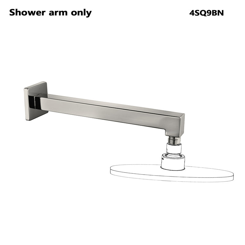 9"  Metal Square Shower Arm,Brushed Nickel
