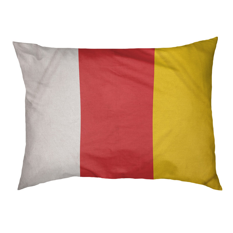 Oreiller Maryland, Grand (l 40 po x P 30 po x H 6,5 po), Milieu rouge / jaune