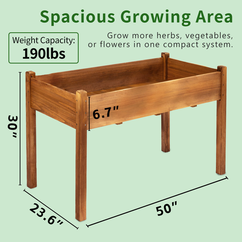 Handmade Raised Garden Bed, Brown