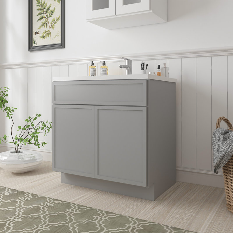 33'' Single Bathroom Vanity Base Only, Gray