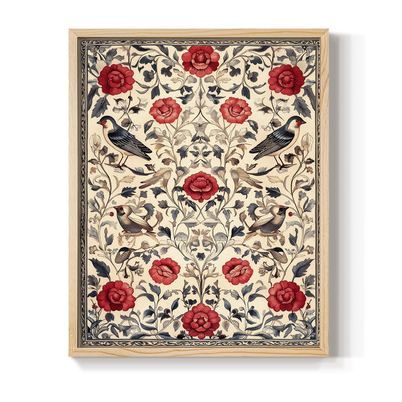 Imprimé encadré en bois massif de la série CCMVW de William Morris, H 11 po x l 9 po