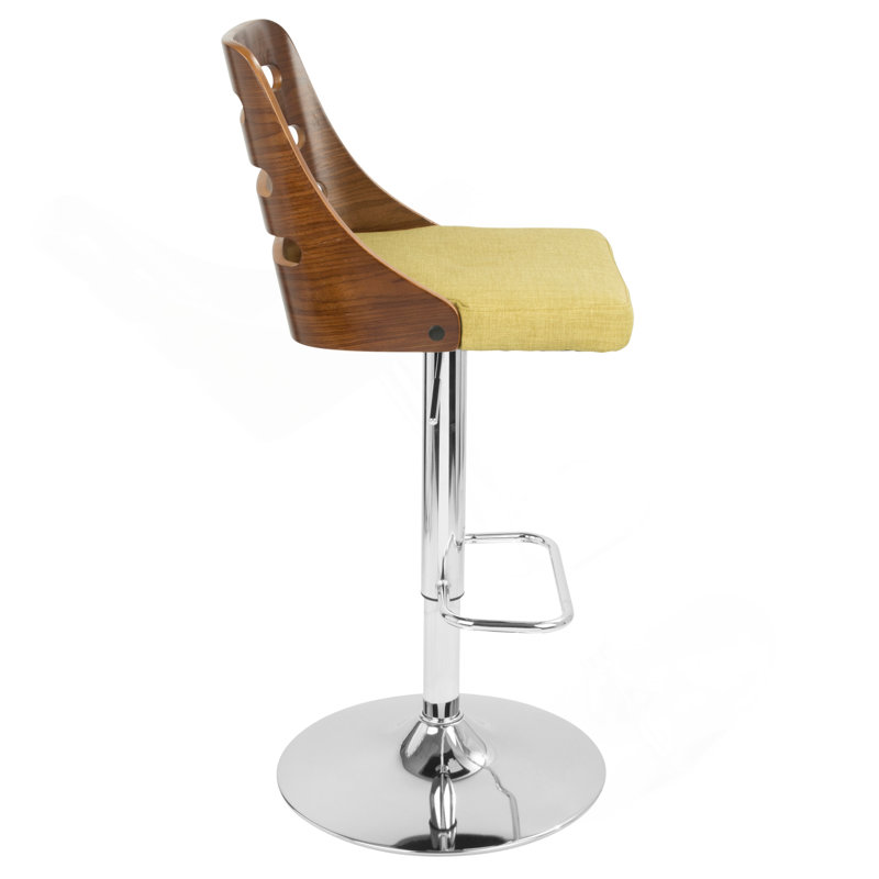 Tabouret de bar ajustable Trevi Mid-Century moderne avec pivot en noyer et vert par Lumisource