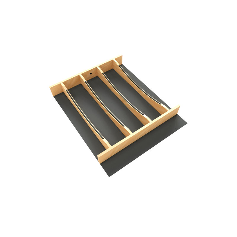 Tiroir à ustensiles en érable massif 16-1 / 4 "X 19-1 / 2" avec détails noirs Craftsman, 16.22"