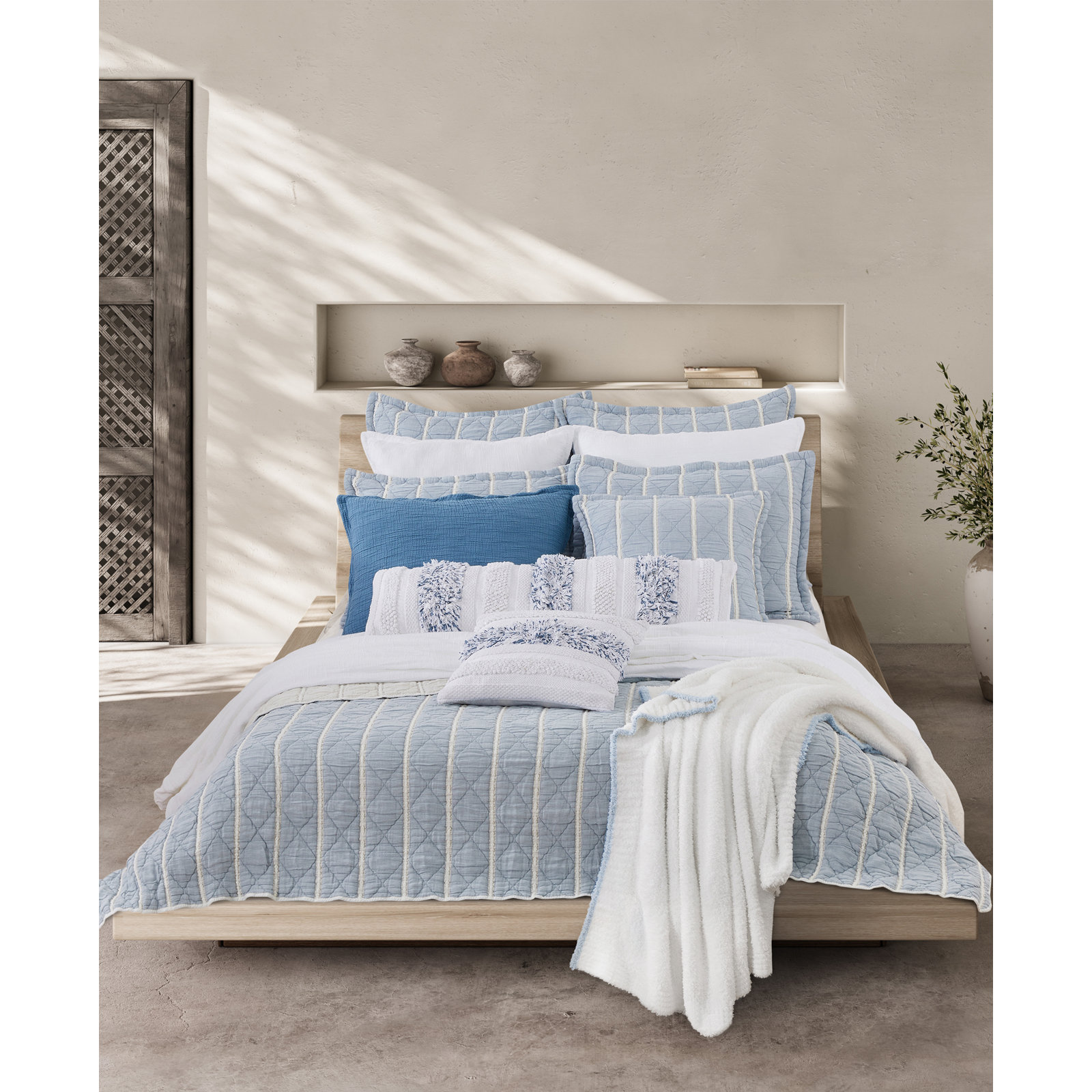 Pacifica Coverlet, Blue, King Coverlet